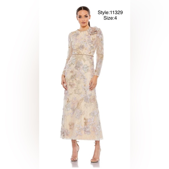 Mac Duggal Dresses & Skirts - Embellished high neck long sleeve midi dress